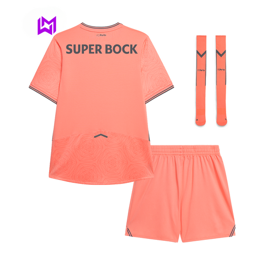 Porto 2025/26 Away Kids Kit - Pink