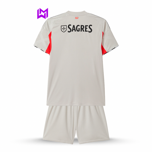 Benfica 2025/26 Away Kids Kit - Beige
