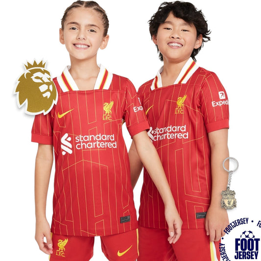 Liverpool 2024/25 Home Kids Kit Jersey - CHAMPIONS #20