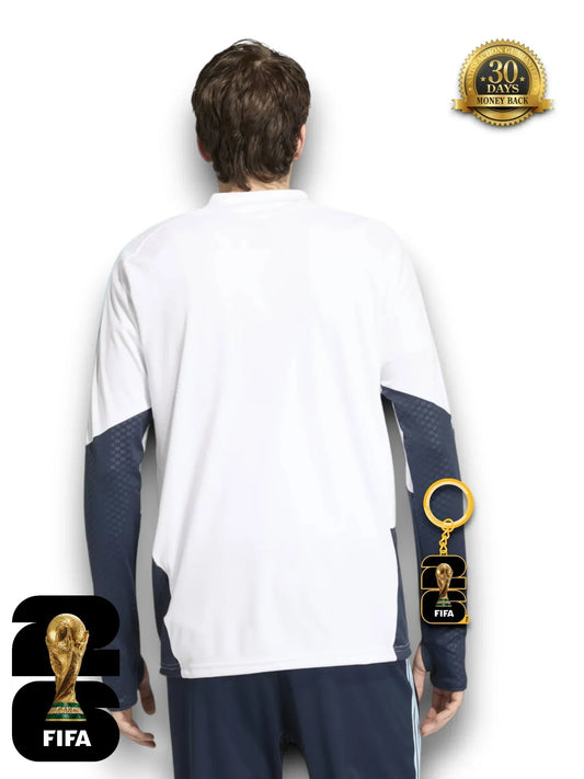 Argentina World Cup 2026 Half-Zip Training Suit Set White Jersey