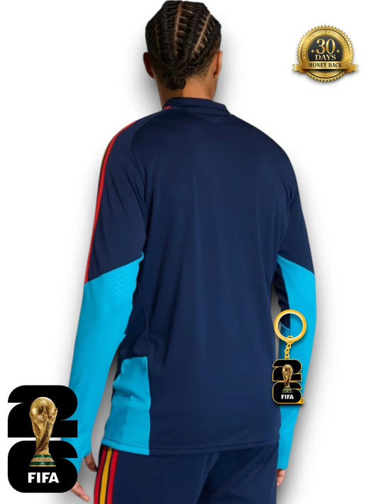 Spain World Cup 2026 Half-Zip Training Suit Set Royal Blue Jersey