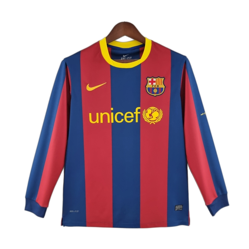FC Barcelona 2010/11 Home Jersey – Long Sleeve – Retro Version