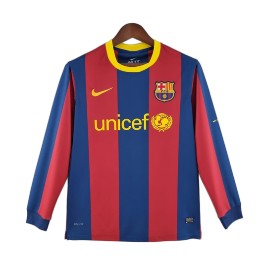 FC Barcelona 2010/11 Home Jersey – Long Sleeve – Retro Version
