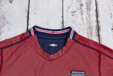 England 2002 Away Jersey – Retro Version – Red/Navy