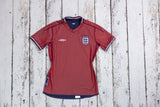 England 2002 Away Jersey – Retro Version – Red/Navy