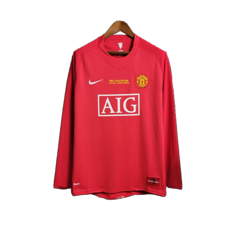 Manchester United 2007/08 Home Jersey – Long Sleeve – Retro Version