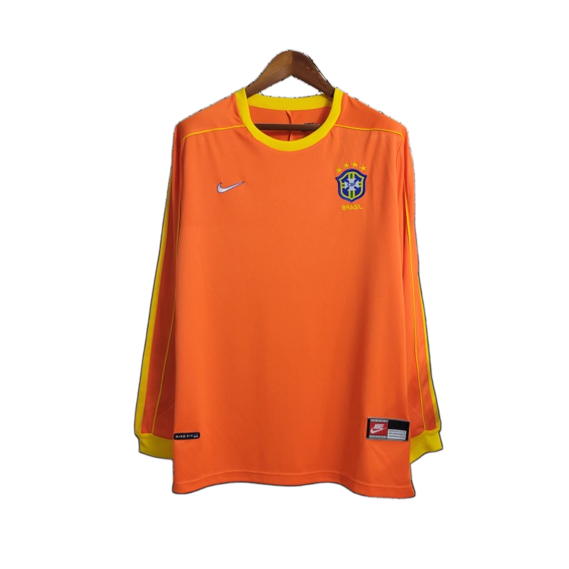 Brazil 1998 Goalkeeper Jersey – Long Sleeve – Retro Version – Orange