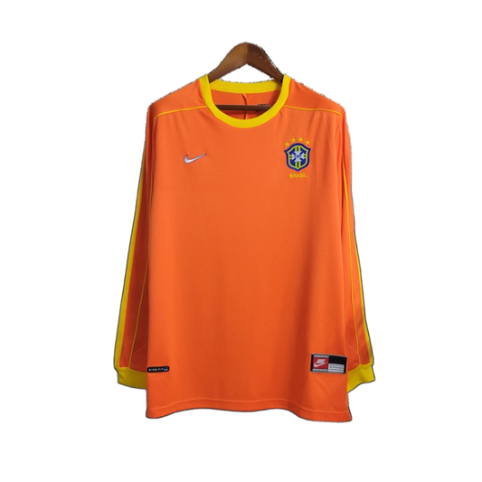 Brazil 1998 Goalkeeper Jersey – Long Sleeve – Retro Version – Orange