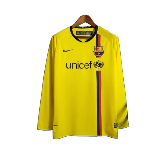 FC Barcelona 2008/09 Away Jersey – Long Sleeve – Retro Version – Yellow