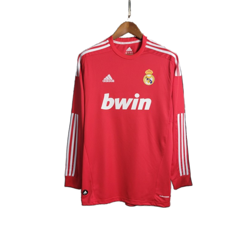 Real Madrid 2011/12 Away Jersey – Long Sleeve – Retro Version – Red