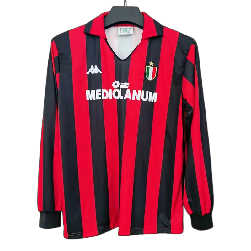 AC Milan 1988/89 Home Jersey – Long Sleeve – Retro Version