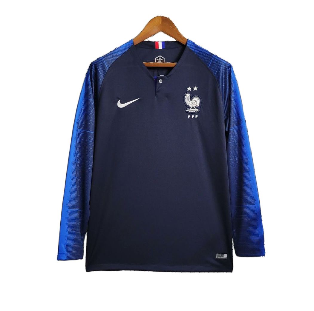 France 2018 Home Jersey – Long Sleeve – Retro Version