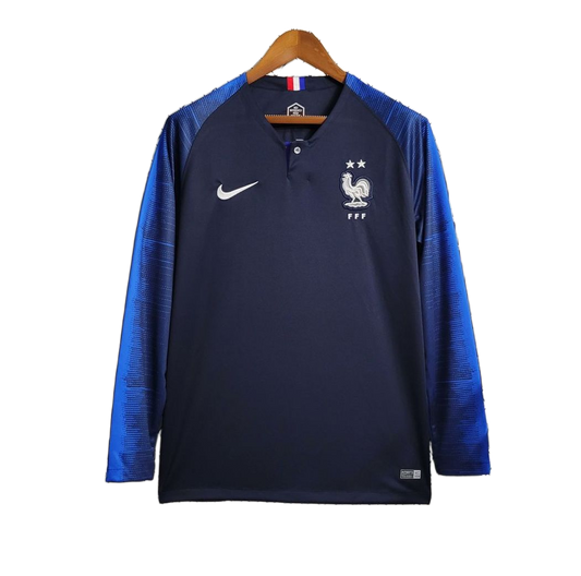 France 2018 Home Jersey – Long Sleeve – Retro Version