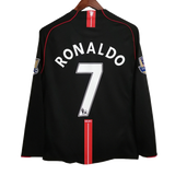 Manchester United 2007/08 Away Jersey – Long Sleeve – Retro Version – Black