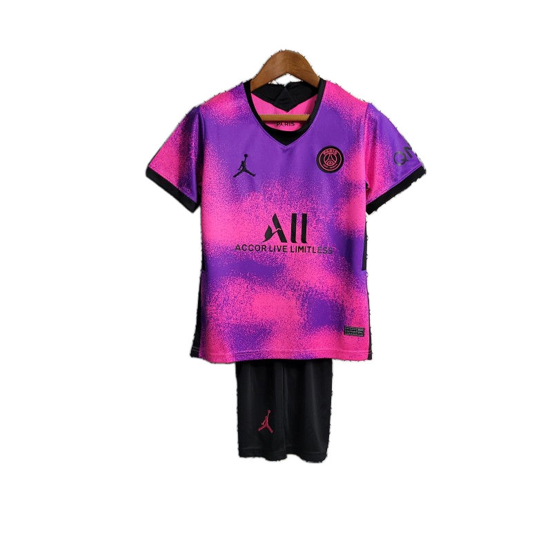 Paris Saint – Germain 2020/21 Fourth Kids Kit – Retro Version – Pink