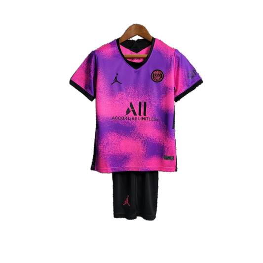 Paris Saint – Germain 2020/21 Fourth Kids Kit – Retro Version – Pink