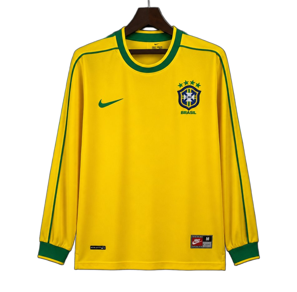 Brazil 1998 Home Jersey – Long Sleeve – Retro Version
