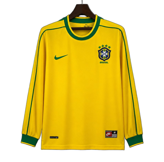 Brazil 1998 Home Jersey – Long Sleeve – Retro Version