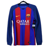 FC Barcelona 2016/17 Home Jersey – Long Sleeve – Retro Version
