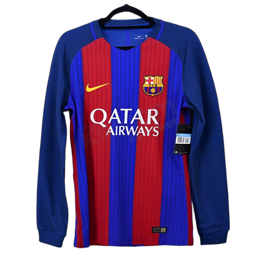 FC Barcelona 2016/17 Home Jersey – Long Sleeve – Retro Version