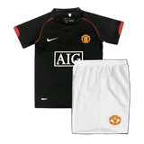 Manchester United 2007/08 Away Kids Kit – Retro Version – Black