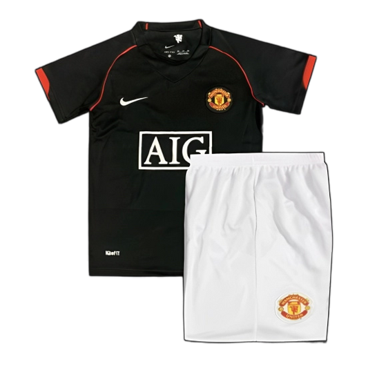 Manchester United 2007/08 Away Kids Kit – Retro Version – Black