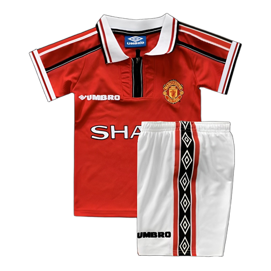 Manchester United 1998/99 Home Kids Kit – Retro Version