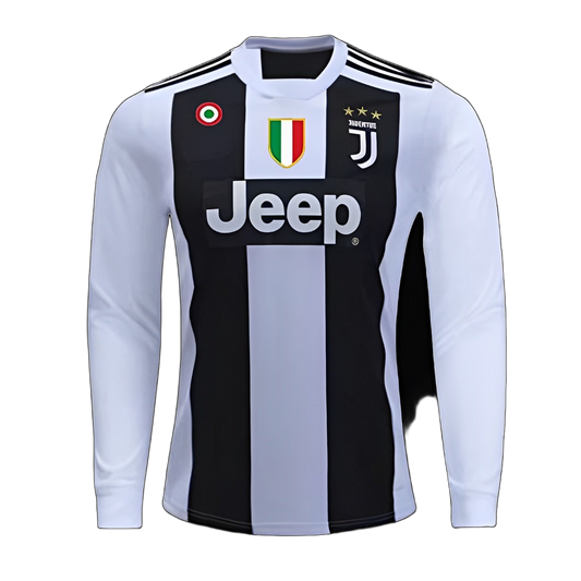 Juventus 2018/19 Home Jersey – Player Version – Long Sleeve – Retro Version