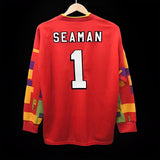 England 1996 Goalkeeper Jersey – Long Sleeve – Retro Version – Red
