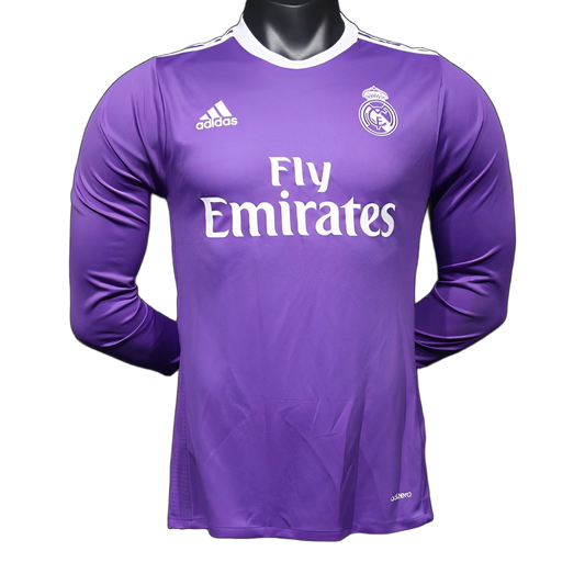 Real Madrid 2016/17 Away Jersey – Player Version – Long Sleeve – Retro Version