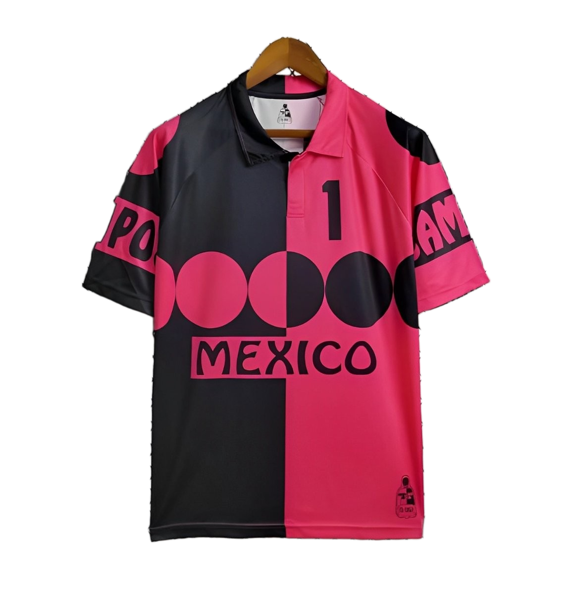 Mexico 1998 Home Jersey – Retro Version – Black/Pink