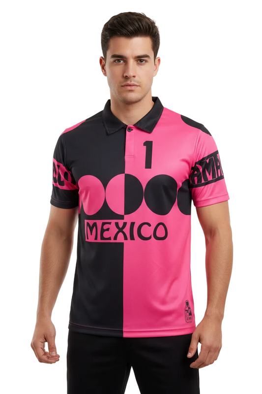 Mexico 1998 Home Jersey – Retro Version – Black/Pink