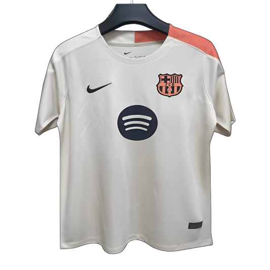 FC Barcelona 2025/26 Pre – Match Training Top – Player Version – Beige