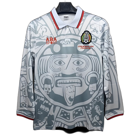 Mexico 1998 Away Jersey – Long Sleeve – Retro Version – White
