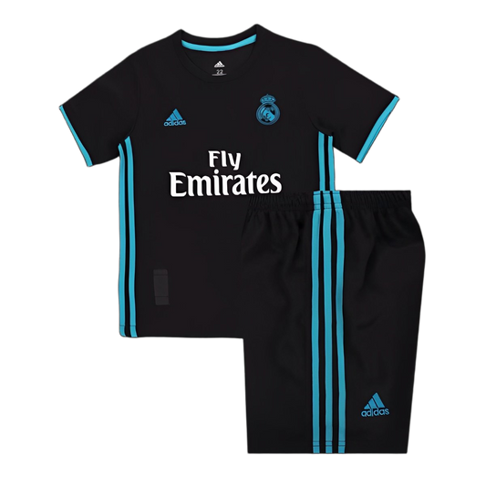 Real Madrid 2017/18 Away Kids Kit – Retro Version – Black