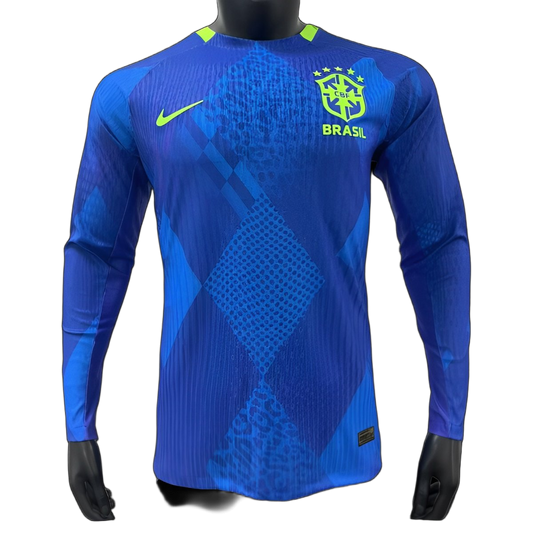 Brazil 2025 Away Jersey – Player Version – Long Sleeve – Blue