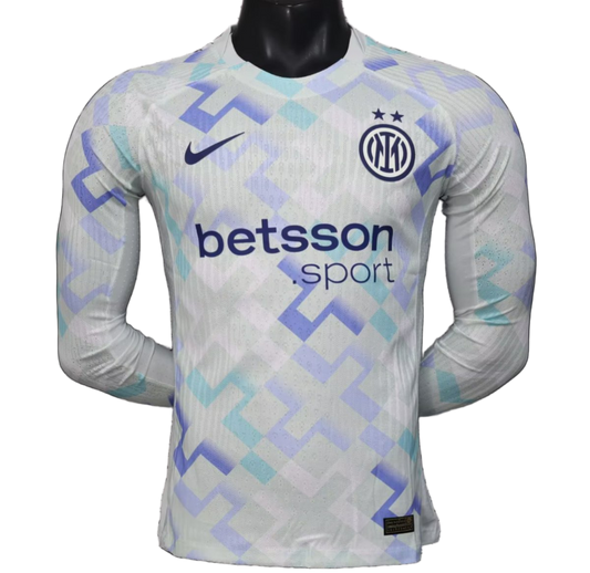 Inter Milan 2025/26 Away Jersey – Player Version – Long Sleeve – White