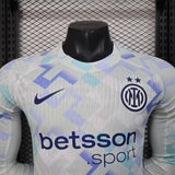 Inter Milan 2025/26 Away Jersey – Player Version – Long Sleeve – White