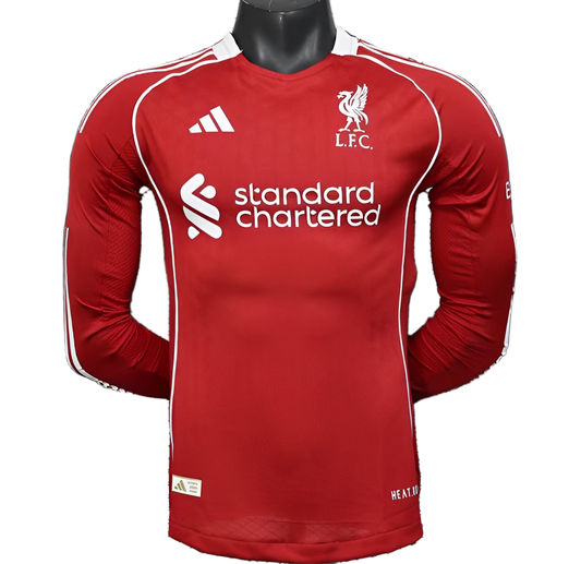 Liverpool 2025/26 Home Jersey – Player Version – Long Sleeve