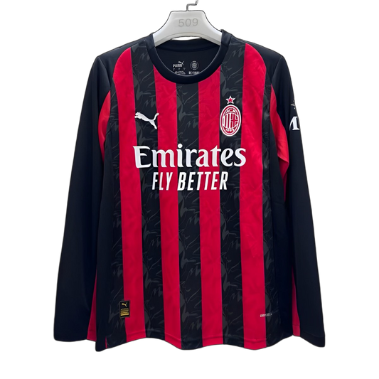 AC Milan 2025/26 Home Jersey – Long Sleeve