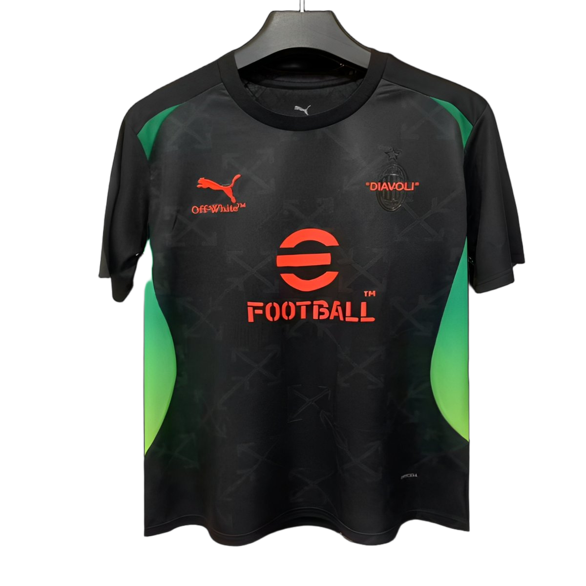 AC Milan 2025/26 Pre – Match Training Top – Player Version – Black/White/Green