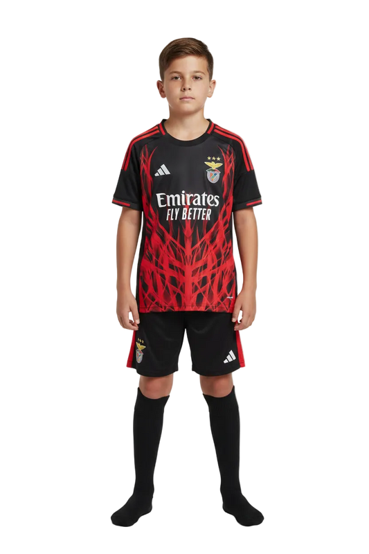 Benfica 2025/26 Away Kids Kit – Special Edition – Black