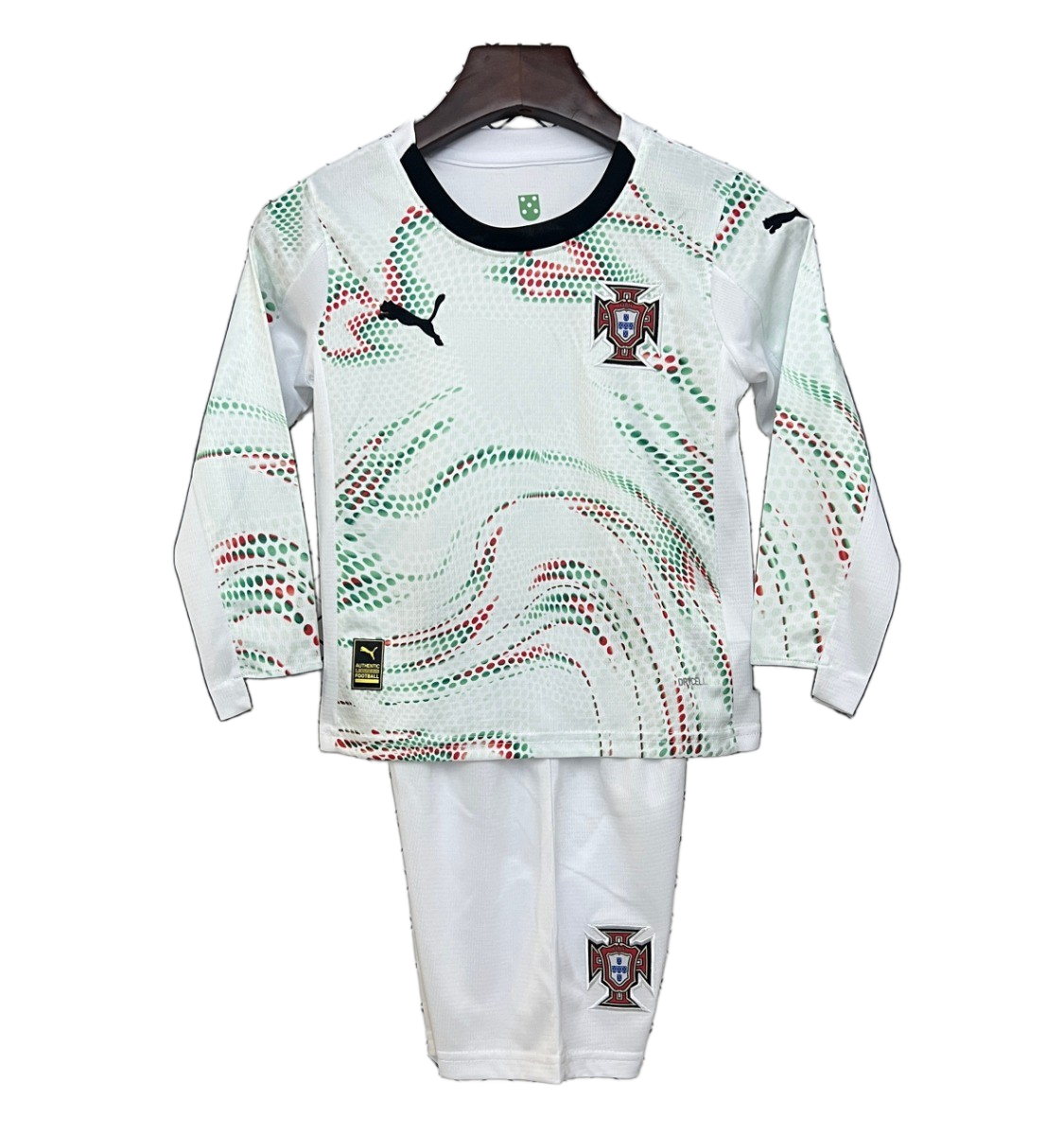 Portugal 2025 Away Kids Kit – Long Sleeve – White