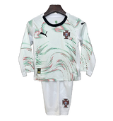 Portugal 2025 Away Kids Kit – Long Sleeve – White