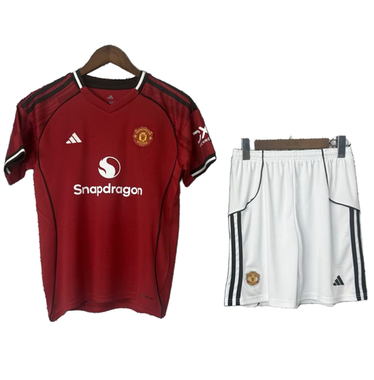 Manchester United 2025/26 Home Kids Kit