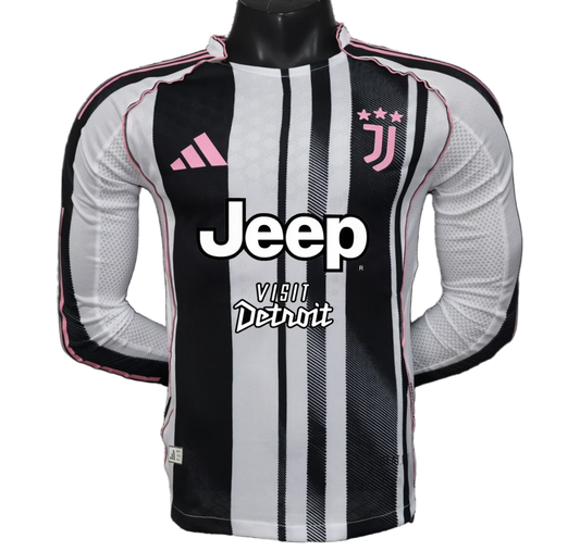 Juventus 2025/26 Home Jersey – Player Version – Long Sleeve