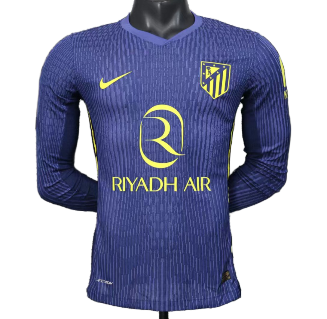 Atlético Madrid 2025/26 Away Jersey – Player Version – Long Sleeve – Blue