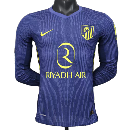 Atlético Madrid 2025/26 Away Jersey – Player Version – Long Sleeve – Blue