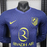 Atlético Madrid 2025/26 Away Jersey – Player Version – Long Sleeve – Blue