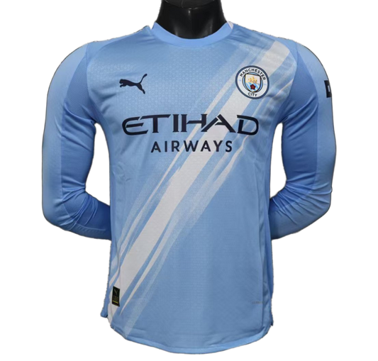Manchester City 2025/26 Home Jersey – Player Version – Long Sleeve
